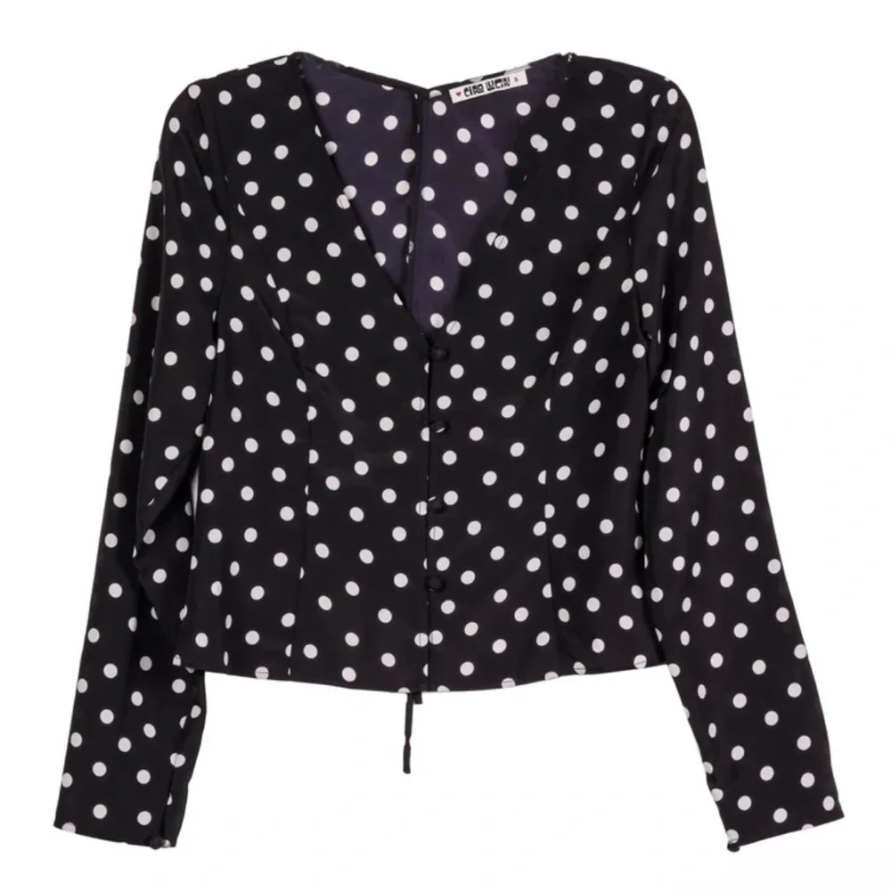 Ciao Lucia Black and White Polka Dot Top - Picture 4 of 7